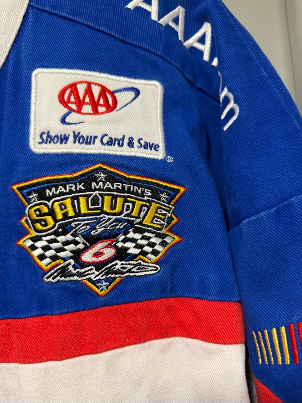 Blue & White Racing Jacket - Men's - Picture 4 of 16